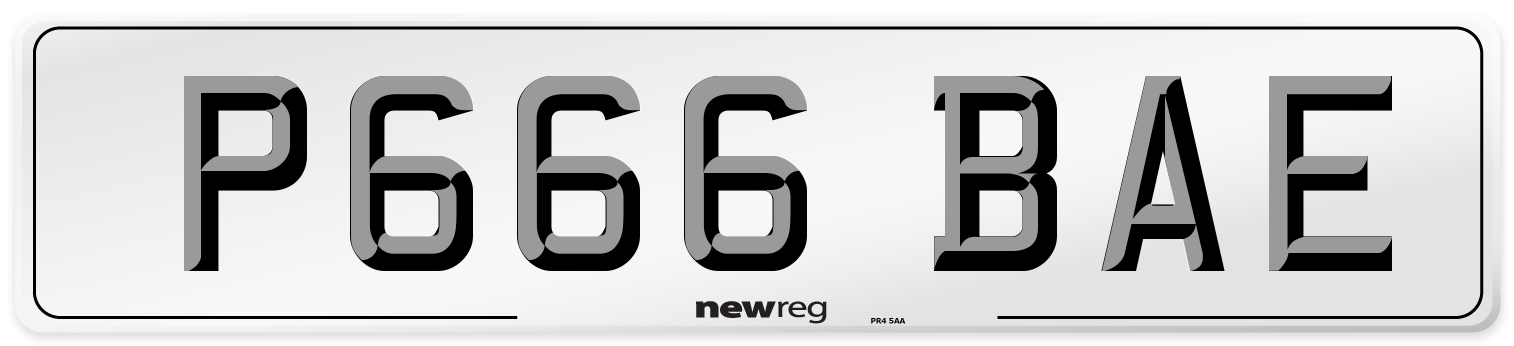 P666 BAE Number Plate from New Reg